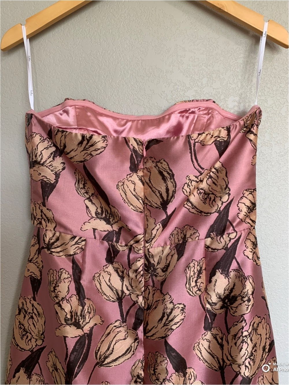 Lulus Large Gowning Around Mauve Floral Jacquard Strapless Maxi Dress NWT Formal - Picture 9 of 15